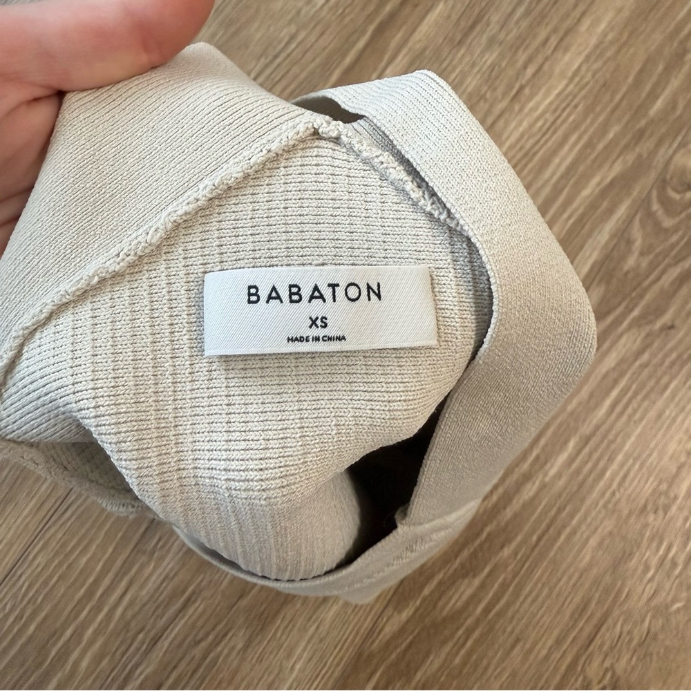 Babaton Cream Ribbed Crop Top - Picture 5 of 6